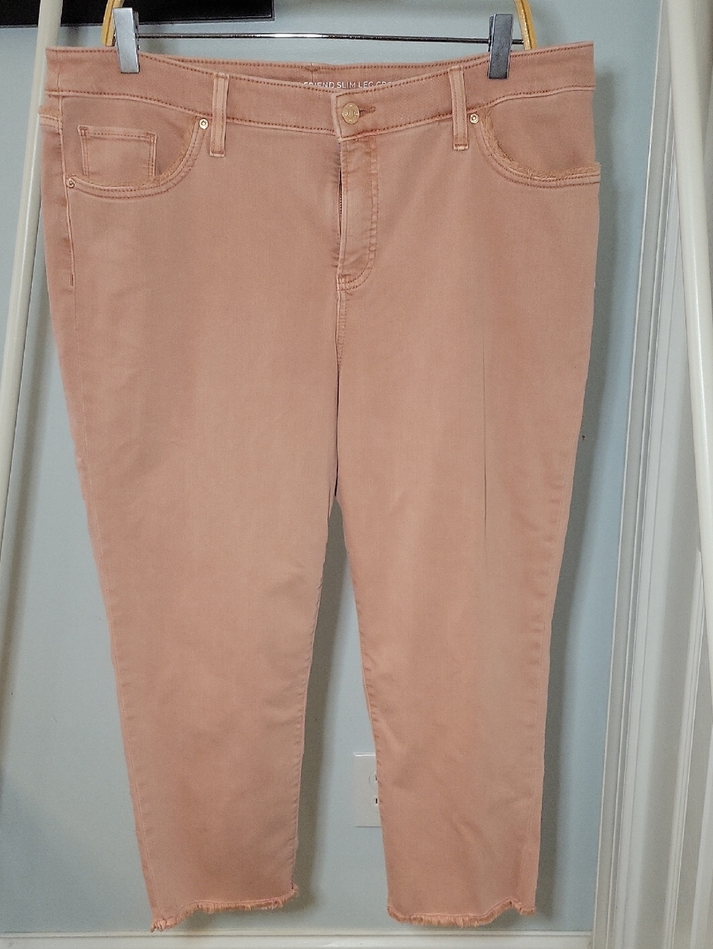 Chico's Peach So Skinny Girlfriend So Skinny Crop Jeans Size 16